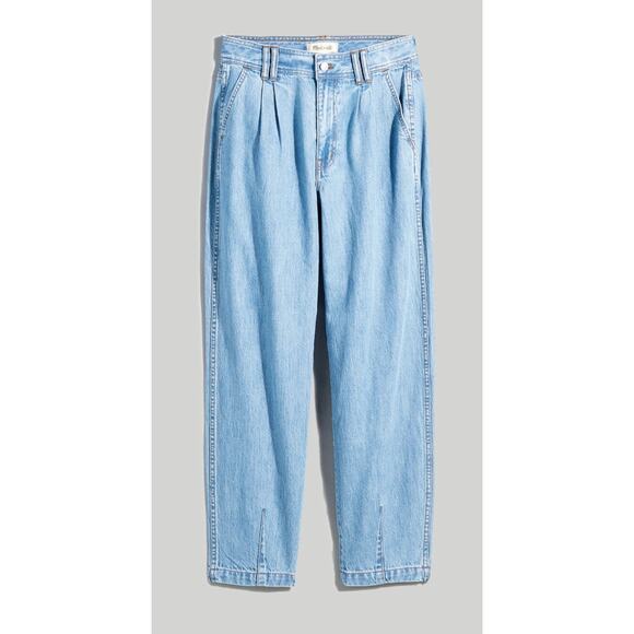 Madewell Baggy Tapered Jeans Idarose Light Wash Pleated Edition, Size 25, EUC - Picture 3 of 6